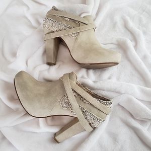 Not Rated cream booties